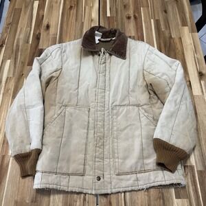 Vintage Walls Jacket Mens M Beige Blizzard Pruf Distressed Workwear Canvas 80s